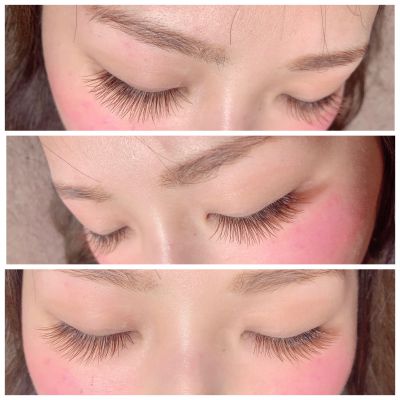 Single lash〜khaki brown×orange brownJcurl/0.15/9㎜.10㎜.10㎜/170本